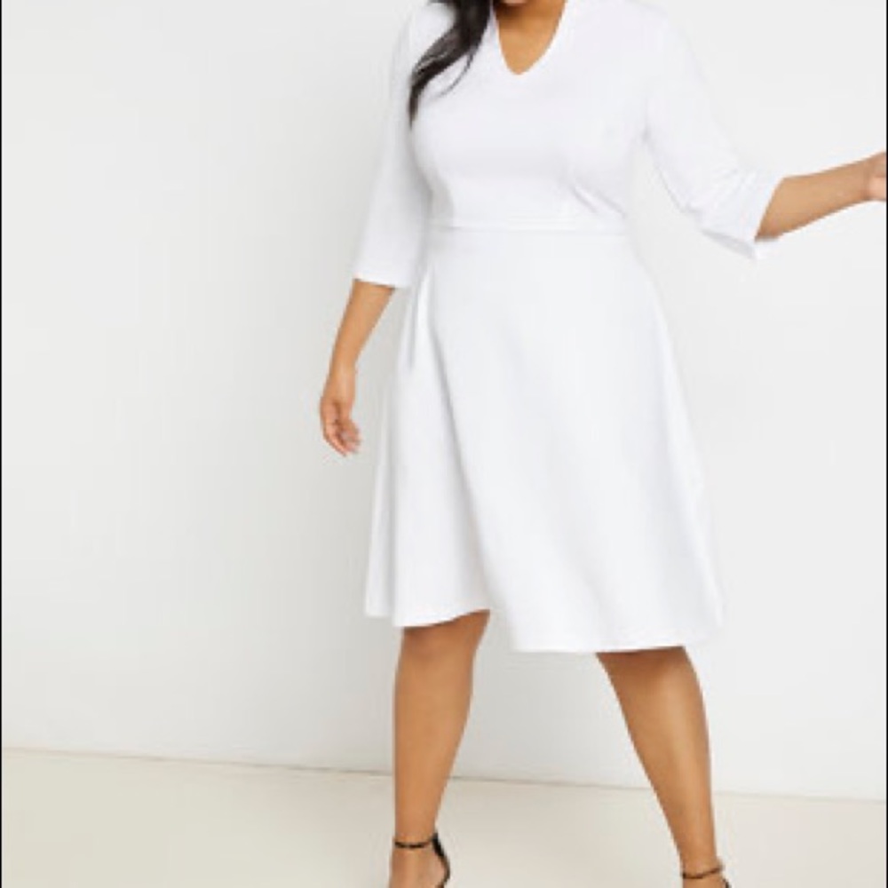 Eloquii V Neck A-Line Dress